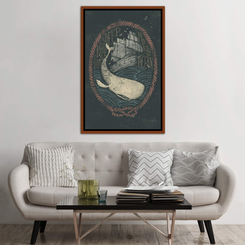 «Deep» par Mike Koubou - impression d'art graphique, H 60 po x l 40po x P 1,5 po, Toile avec cadre en bois classique
