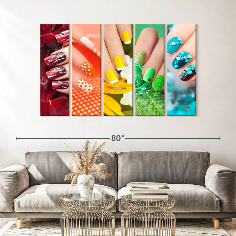 " Nail Salon " 5 - Pieces, 36" H x 65" W x 1.25" D