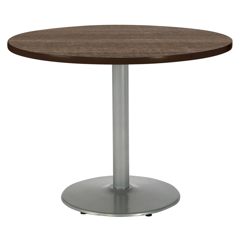 Mode Round Breakroom Dining Table, Studio Teak, 29" H x 42" L x 42" W, Silver
