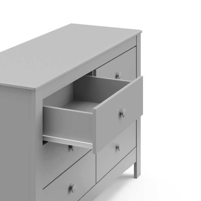 Noah 6 Drawer Double Dresser, Pebble Gray