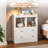 Changing Table With Pad, Modern Changing Station With 2 Drawers and 2 Open Compartments-846575877