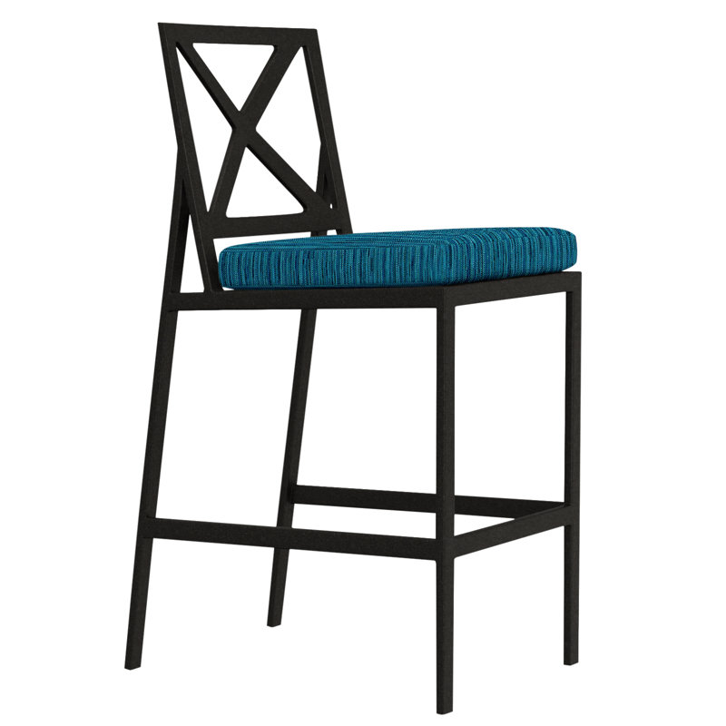 Marin Outdoor Bar Stool, Sahara Cafe, Carbon Black, 32"