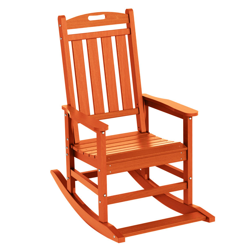 Chaises berçantes d'extérieur en PEHD pour patio, Orange