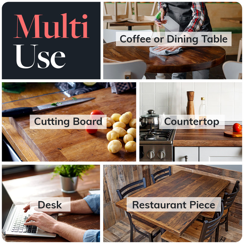 Heirloom Dark Walnut Reclaimed Wood Rectangular Table Top