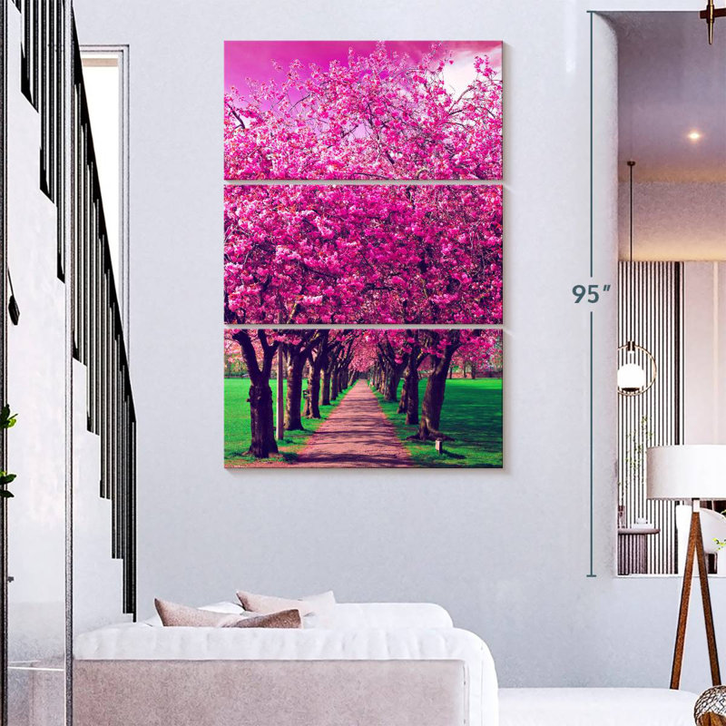 Harnek Pink Plum Trees, 74" H x 48" W