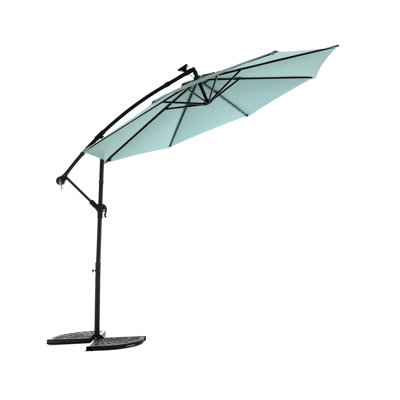 10ft Solar Led Umbrella, Sun Blocking - Backyard 10ft Patio Saves Energy And Space
