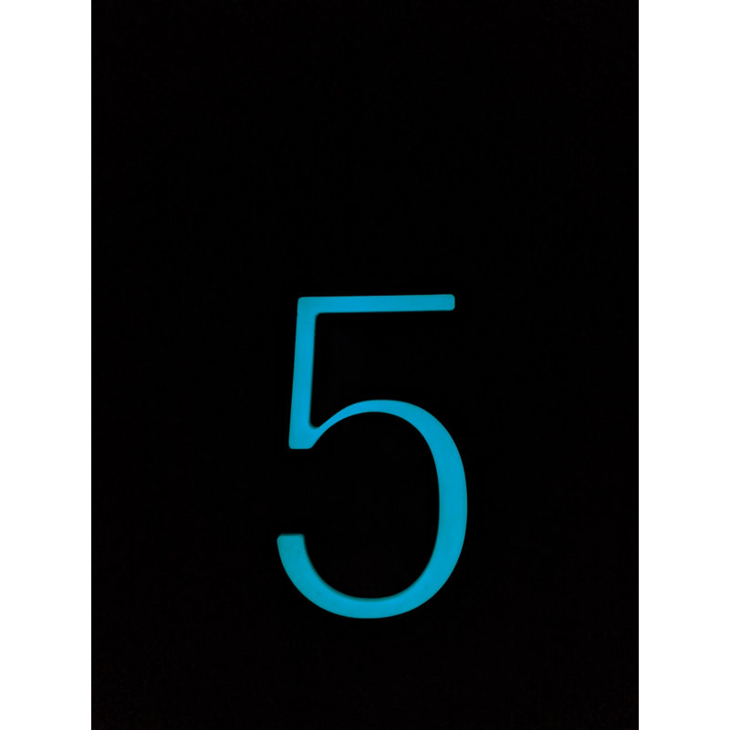 Numéro de maison à fixation en surface 6 po H, Turquoise, 5