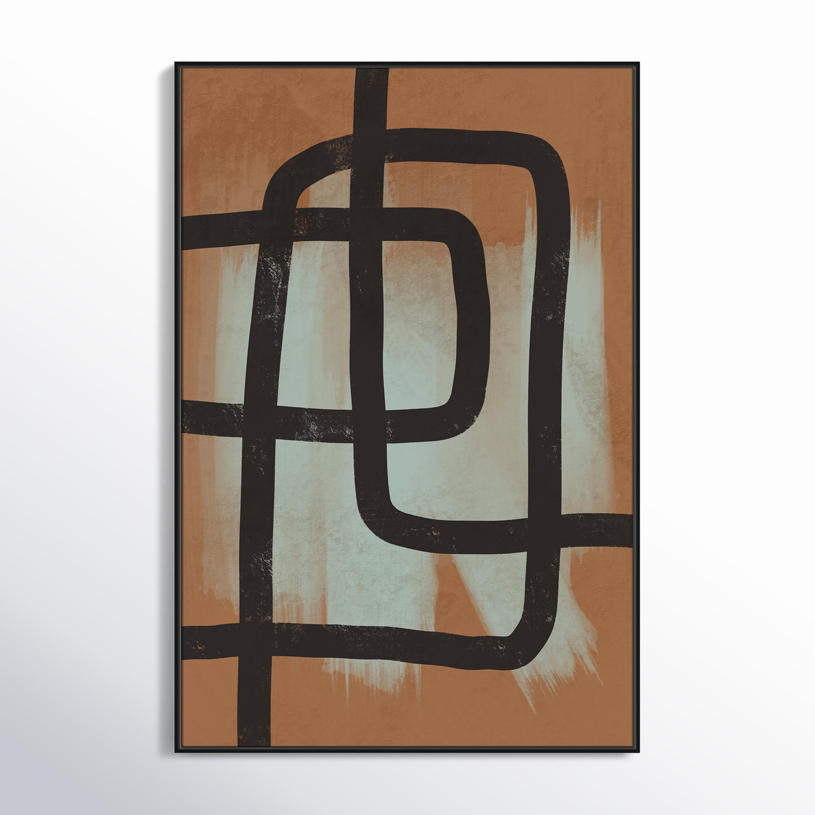 Many Paths Taken 2 Painting, Black, 61.5" H x 41.5" W x 2" D