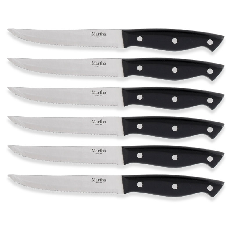 Martha Stewart Greeley 14 pc Cutlery Set w/ Wood Block - Black