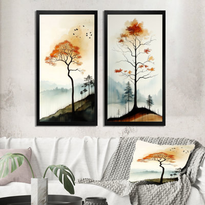 Warm Oak Ember Tree Hills - Tree Large 2 Piece Wall Art