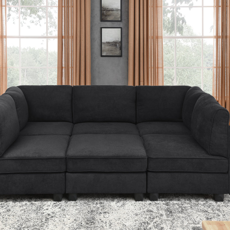 Canapé modulaire en polyester, 90" W