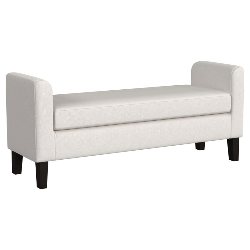 Banc d'appoint rembourré en tissu avec accoudoirs