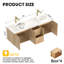 Meuble-lavabo mural 60 po avec comptoir en pierre de quartz blanc et double vasque ronde en céramique