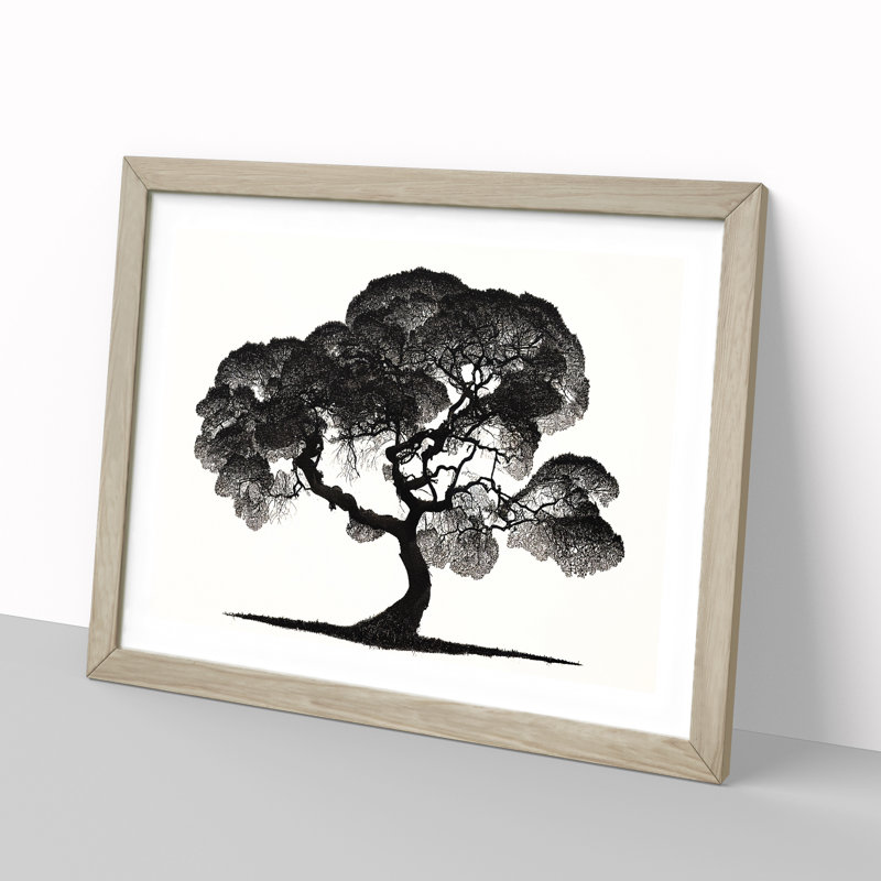 Entrancing Tree - Single Picture Frame Print, 46cm H x 64cm W x 2cm D, Oak