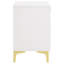 Table de chevet rectangulaire blanche et dorée à 2 tiroirs-587928900