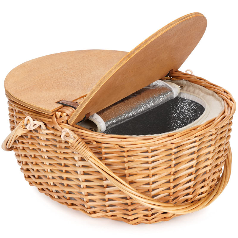 Panier en osier, service pour 2