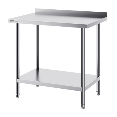 24 x 36 x 36 Inch Stainless Steel Work Table, Commercial Food Prep Worktable Heavy Duty Prep Worktable, Metal Work Table with Adjustable Height for Restaurant, Home and Hotel