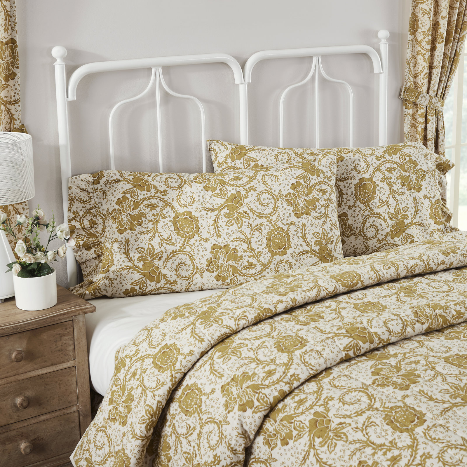 Floral Cotton Pillowcase, King