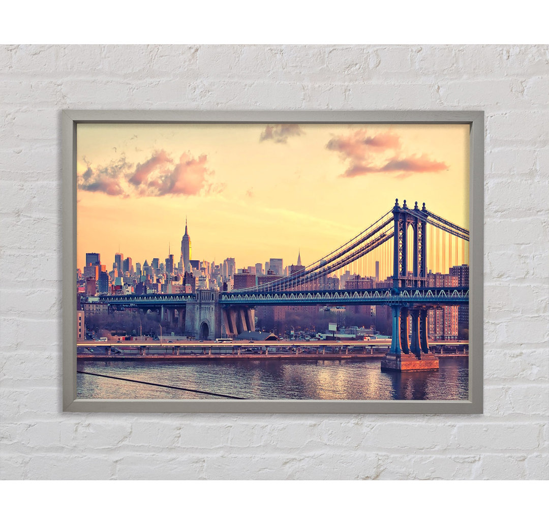 Bay Bridge New York - Einzelbildrahmen Kunstdrucke auf Leinwand