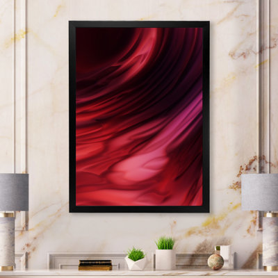 Abstrait vague rouge liquide - art mural moderne sur toile