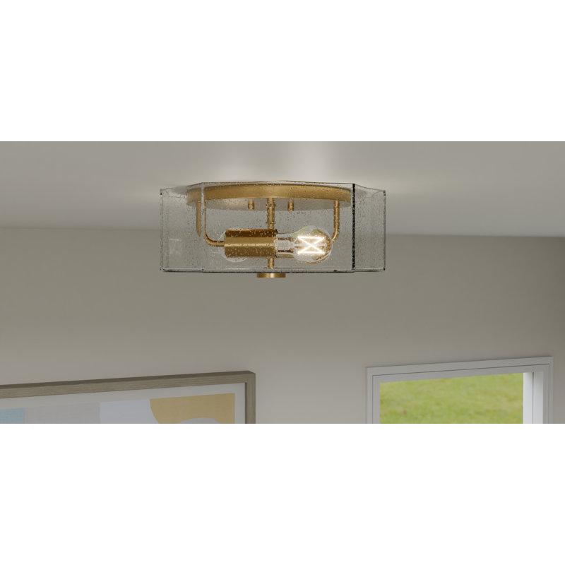Abdelrauof Glass Flush Mount, Brass