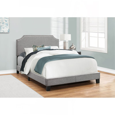 Bed, Platform, Bedroom, Frame, Upholstered, Linen Look, Transitional