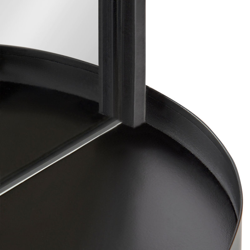 Miroir biseauté moderne et contemporain Lumi, Noir, H 24,2 po x l 11,25 po