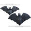 Ensemble de 2 décorations murales chauve-souris noires tissées à la main - Décorations d'Halloween en rotin