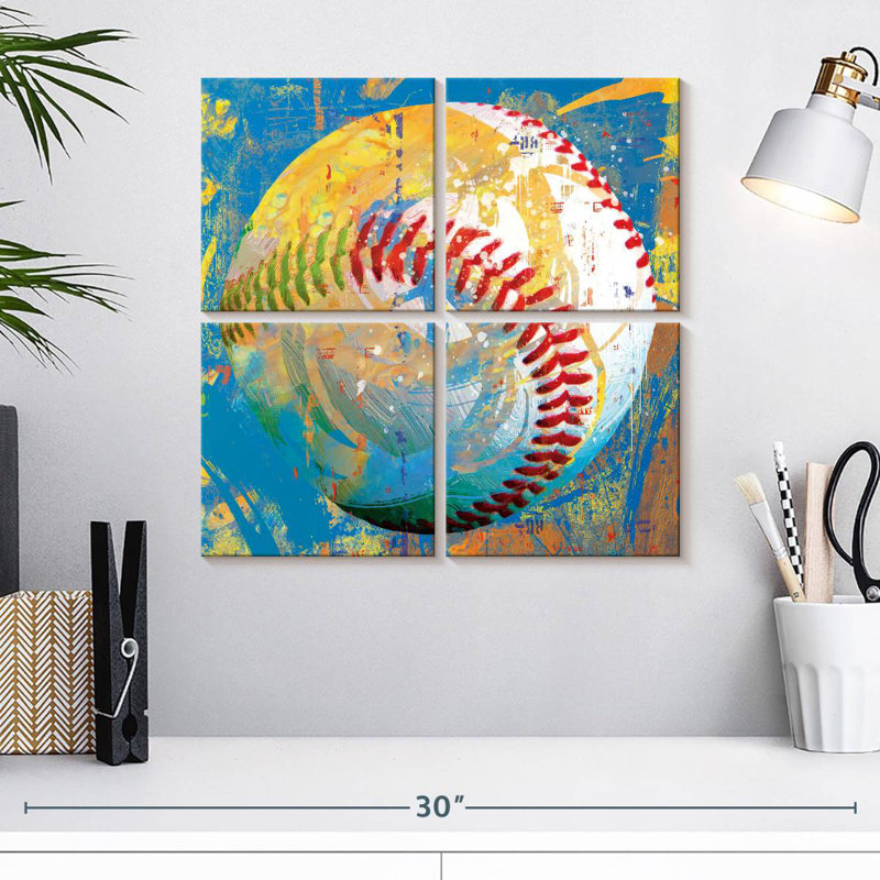 Sireci Baseball Paint Splash, 18" H x 18" W
