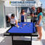 Ensemble de table de billard et de billard pliable portatif bleu 85 pouces avec ensemble d'accessoires idéal pour la salle de jeux familiale ou la salle de jeux pour adultes-124342148-124342147