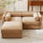 Upholstered Loveseat Sofa With Ottoman-809391107-809396771