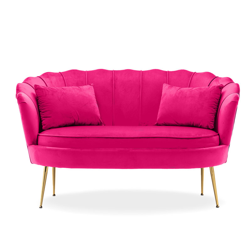 Carney 2 Seater Loveseat Sofa, Dark Pink
