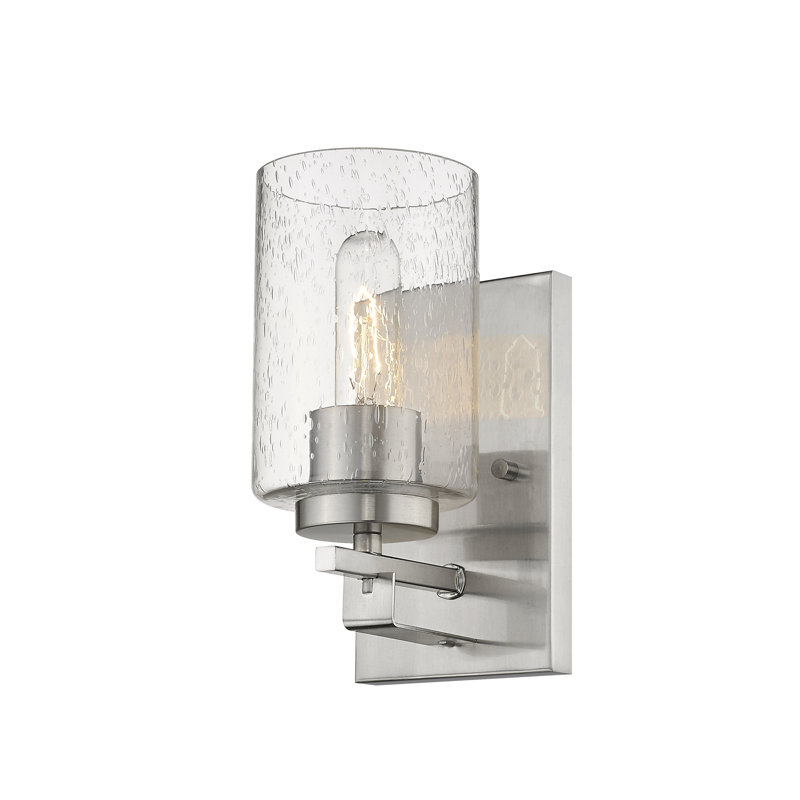 Applique murale à bras 1 lumière Hoff, Nickel satiné, Blanc