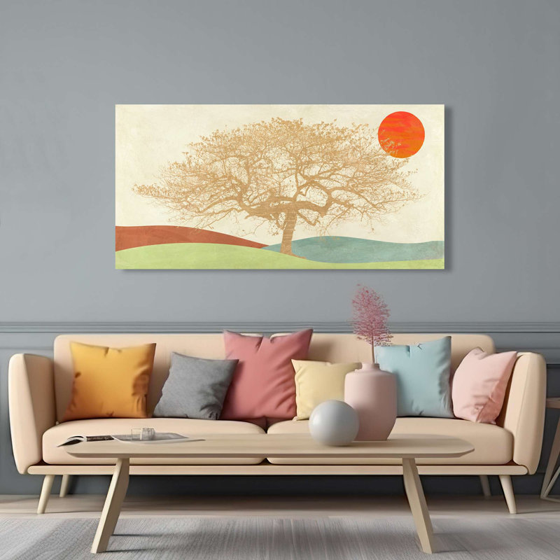 Golden Tree by Sayaka Miko - Wrapped Canvas Print, 35cm H x 70cm W x 4cm D