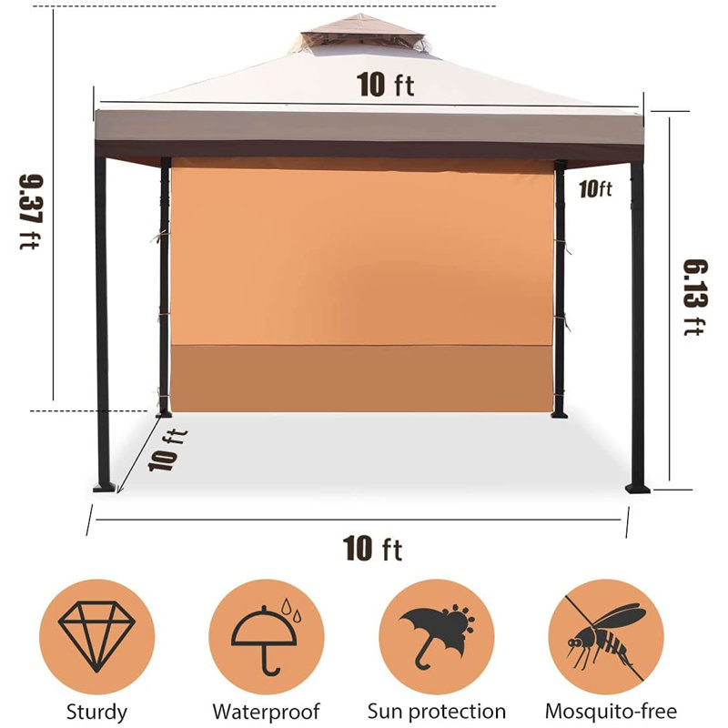 10 pi. x 10 pi Pavillon de jardin en métal