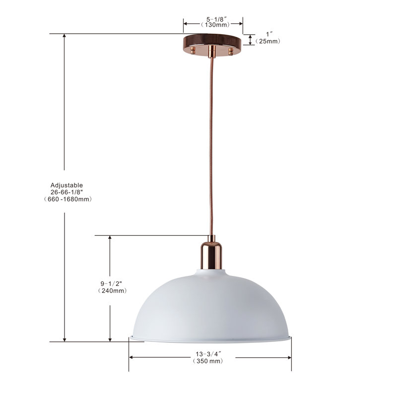 Luminaire suspendu blanc à 1 lumière Deedee