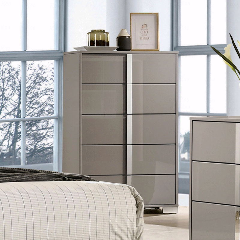 Pieds chromés style contemporain 1pc, Taupe