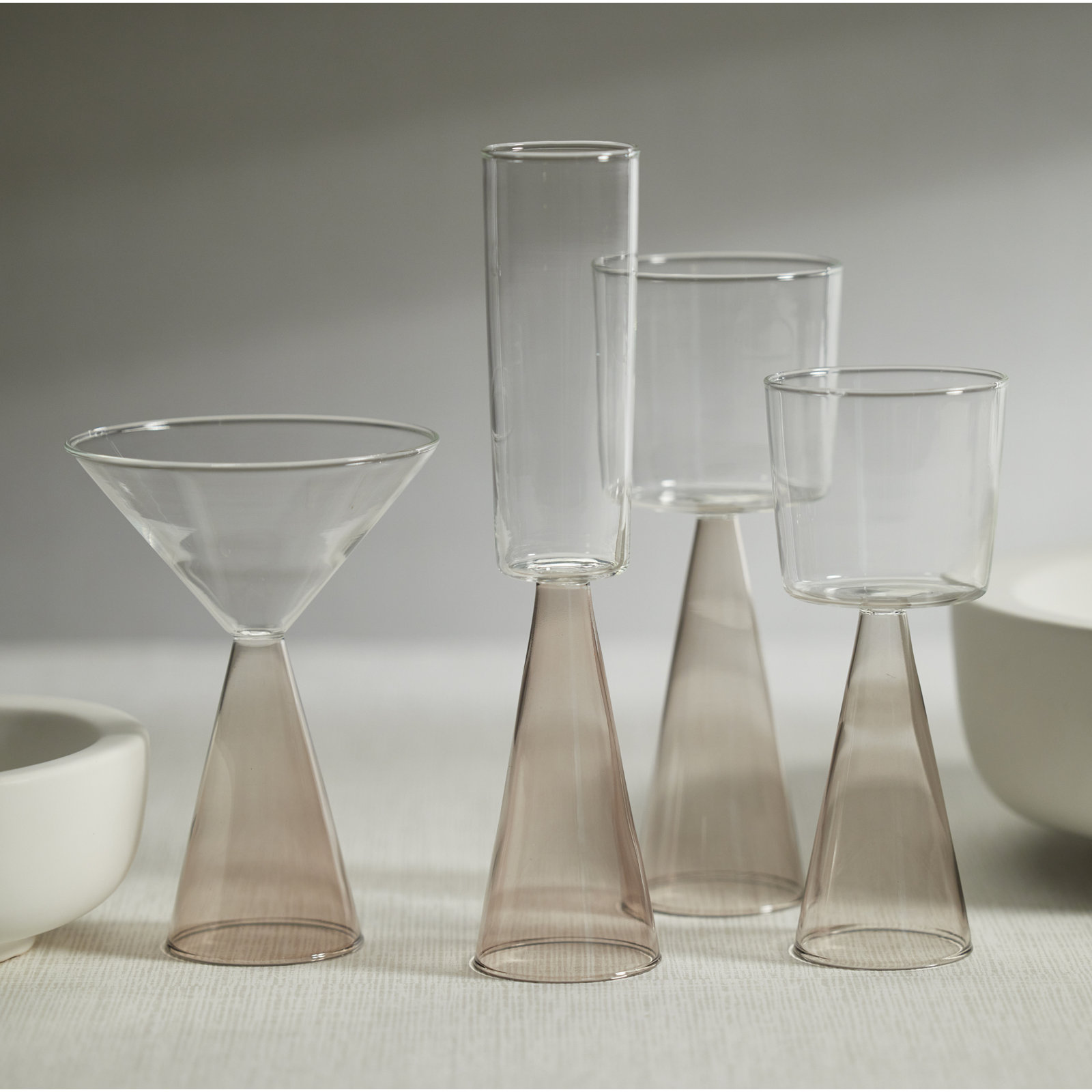 Viterbo Champagne Flutes, Set of 4, Smoke