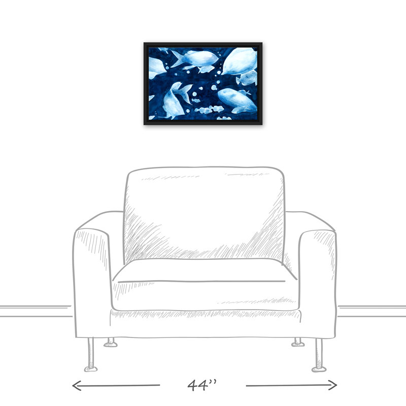 " Fish ", 12" H x 18" W, Black Framed