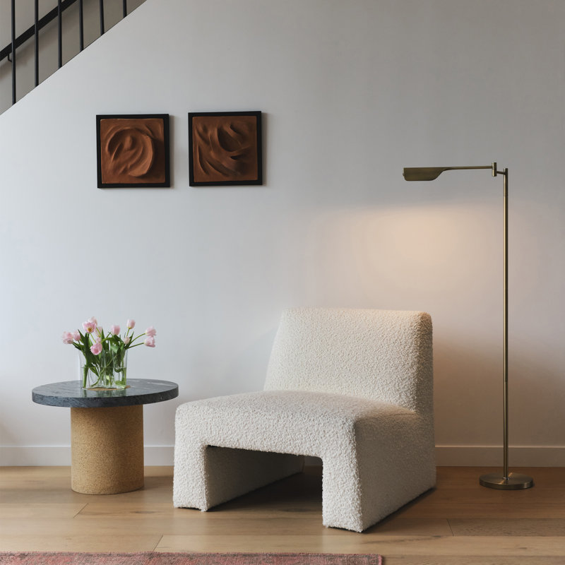 Leaf 53 in. Industrial Vintage Reading Floor Lamp with Metal Shade and 3-Way Dimming Options - Integrated LED Light