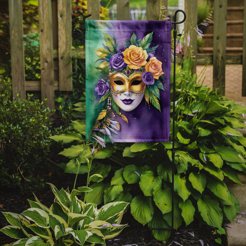 Double Sided 15.5'' H x 11.25'' W Polyester Mardi Gras Garden Flag