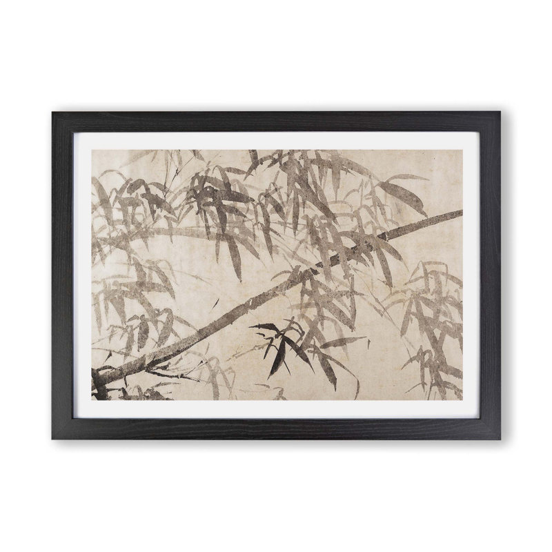 Bamboo Plant - Framed Print, 24cm H x 33cm W x 2cm D, Black