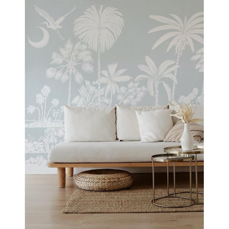 Murale Charleston Marsh Breeze par Megan Molten, Bleu, Papier