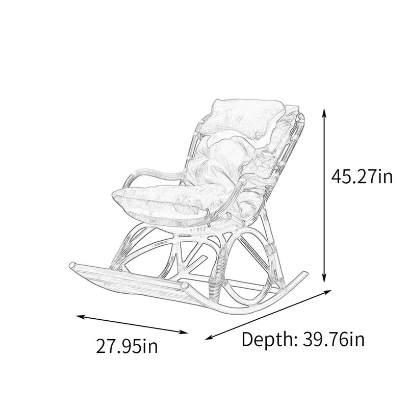 Chaise berçante Colb, Café, Brun châtaigne