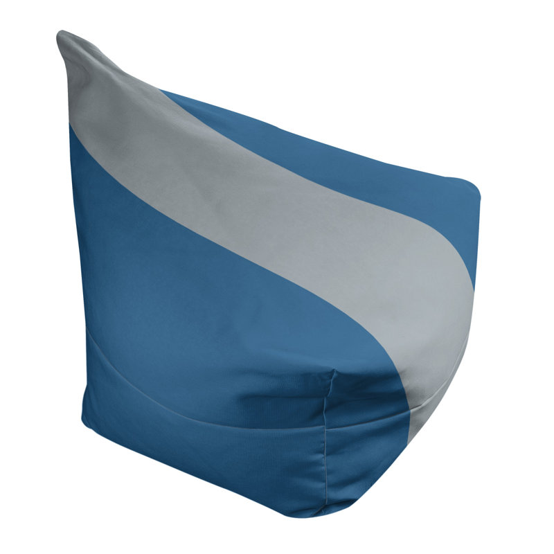 Bean Bag Cover, 30" H x 27" W x 2" D, Blue/Silver
