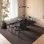Multilayer solid board black dining table set
