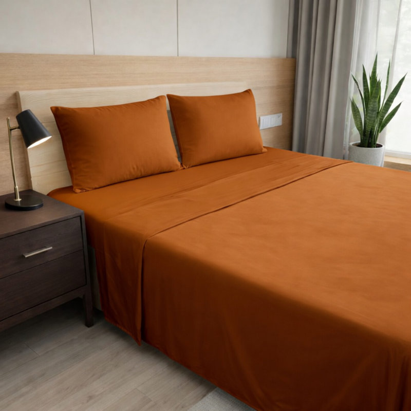 Ensemble de draps en bambou ultra doux - ensemble de 4 pièces - infroissable - feuilles de refroidissement avec poches profondes