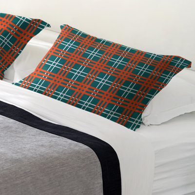 Polyester Plaid Sham Set