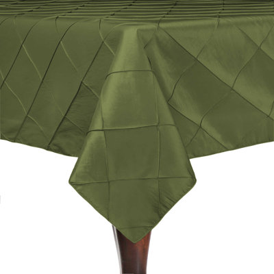 Embroidered Pintuck Taffeta Tablecloth