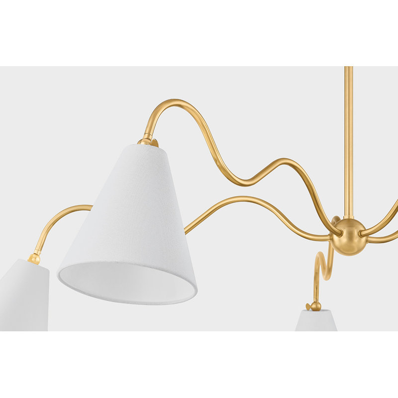 Lustre 5 lumières ONDA par TALI Roth x Mitzi, Laiton vieilli